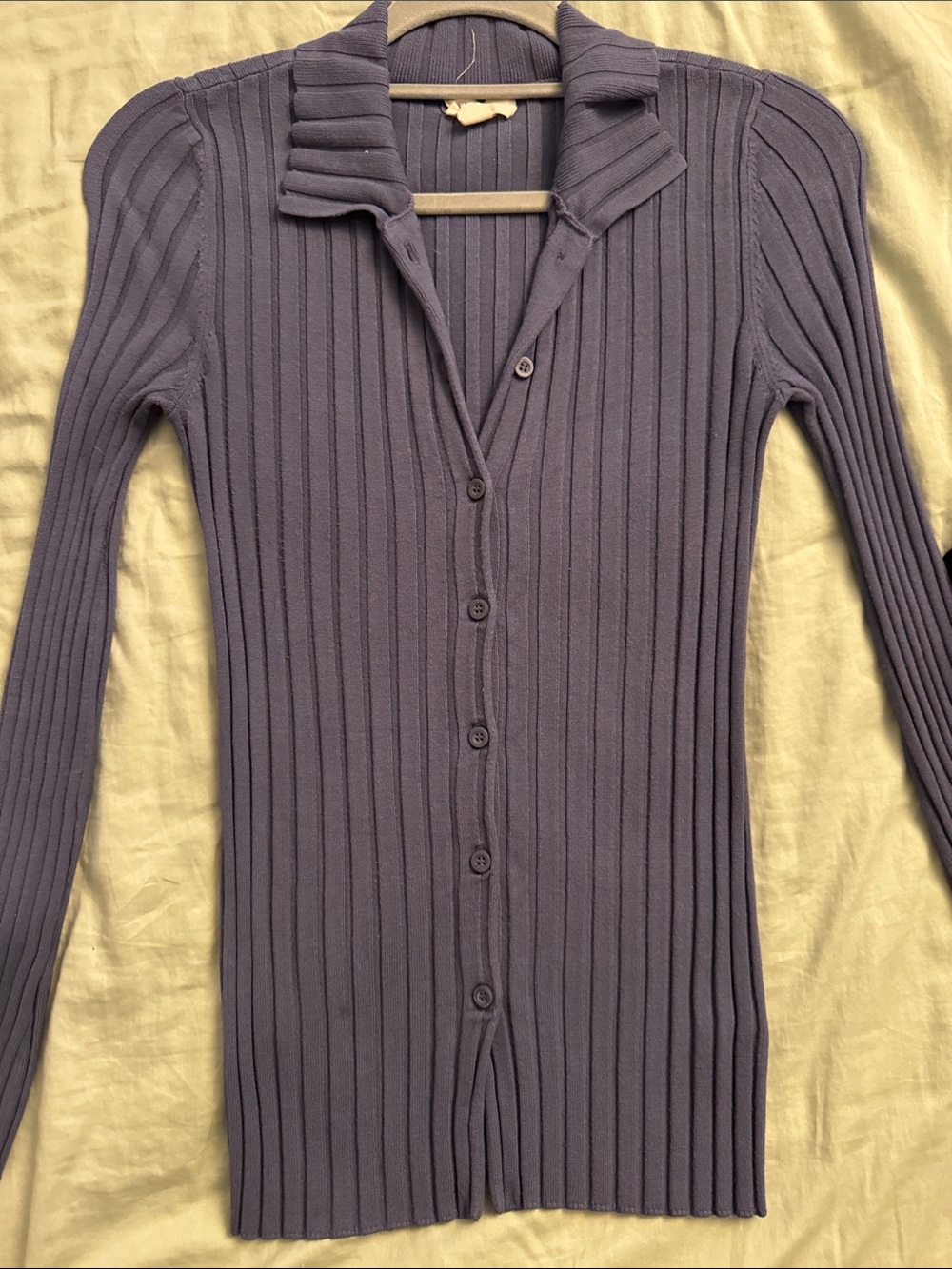 Fitted Ribbed Button-Down Shirt Jacket - Lavender